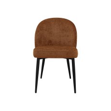 Cleo Rust Chenille Fabric Dining Chair with Black Legs (Pair)