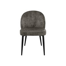 Cleo Grey Chenille Fabric Dining Chair with Black Legs (Pair)