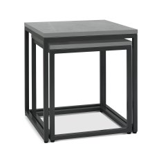 Sofia - Matt Grey Sintered Stone Nest of Lamp Tables