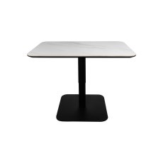 Jenson - Matt White Sintered Stone Gas Lift Adjustable Coffee to Sofa Height Table