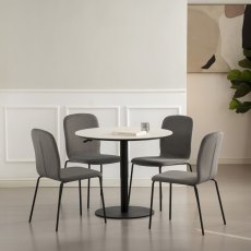 Modus - Matt White Sintered Stone Gas Lift Adjustable Coffee/Bistro Table