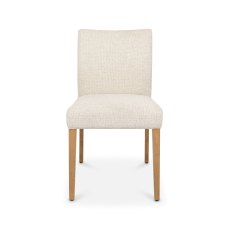 Delta Rustic Oak Upholstered Chair - Oatmeal Fabric (Pair)