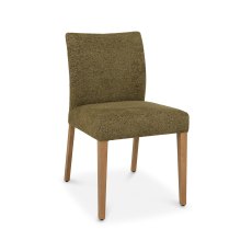 Delta Rustic Oak Upholstered Chair - Green Fabric (Pair)