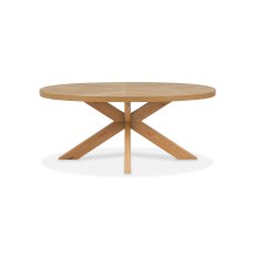 Ellipse Rustic Oak Small 6 Seater Dining Table with Wooden Legs