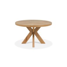 Ellipse Rustic Oak 4 Seater Circular Dining Table with Wooden Legs
