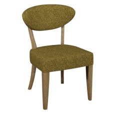 Ellipse Rustic Oak Upholstered Dining Chair - Mustard Fabric (Pair)
