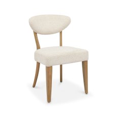 Ellipse Rustic Oak Upholstered Dining Chair - Oatmeal Fabric (Pair)