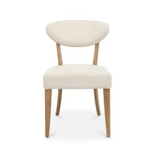 Ellipse Rustic Oak Upholstered Dining Chair - Oatmeal Fabric (Pair)