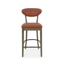 Ellipse Fumed Oak Upholstered Bar Stool - Auburn Fabric (Pair)