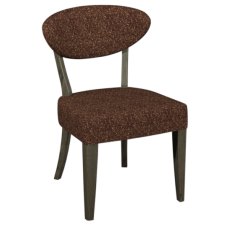 Ellipse Fumed Oak Upholstered Dining Chair - Auburn Fabric (Pair)