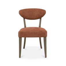 Ellipse Fumed Oak Upholstered Dining Chair - Auburn Fabric (Pair)