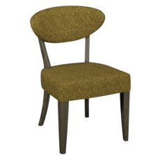 Ellipse Fumed Oak Upholstered Dining Chair - Mustard Fabric (Pair)