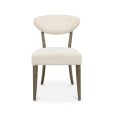 Ellipse Fumed Oak Upholstered Dining Chair - Oatmeal Fabric (Pair)