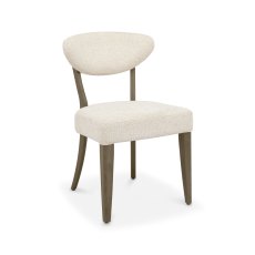 Ellipse Fumed Oak Upholstered Dining Chair - Oatmeal Fabric (Pair)