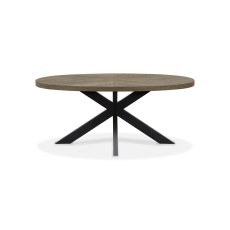 Ellipse Fumed Oak Small 6 Seater Dining Table with Metal Legs