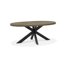 Ellipse Fumed Oak Small 6 Seater Dining Table with Metal Legs