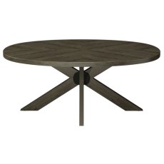 Ellipse Fumed Oak Small 6 Seater Dining Table with Wooden Legs