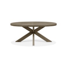 Ellipse Fumed Oak Small 6 Seater Dining Table with Wooden Legs