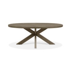Ellipse Fumed Oak 6 Seater Dining Table with Wooden Legs