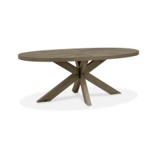 Ellipse Fumed Oak 6 Seater Dining Table with Wooden Legs