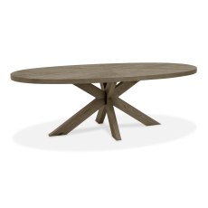 Ellipse Fumed Oak 8 Seater Dining Table with Wooden Legs