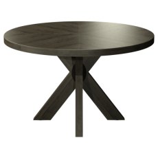 Ellipse Fumed Oak 4 Seater Circular Dining Table with Wooden Legs
