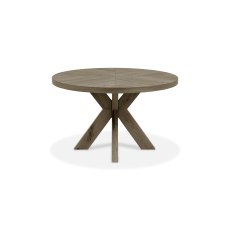 Ellipse Fumed Oak 4 Seater Circular Dining Table with Wooden Legs