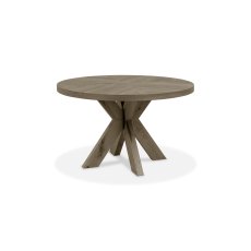 Ellipse Fumed Oak 4 Seater Circular Dining Table with Wooden Legs