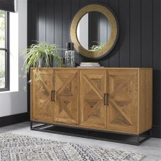 Indus Rustic Oak Wide Sideboard