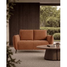 Elara Terracotta 2 Seater Sofa with Black Legs
