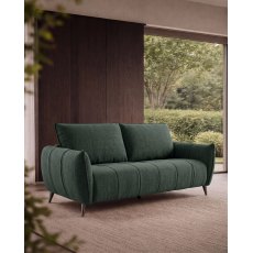 Elara Mint Green 3 Seater Sofa with Black Legs