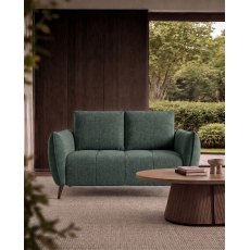 Elara Mint Green 2 Seater Sofa with Black Legs