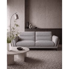 Mara Light Grey 3 Seater Sofa with Black Legs