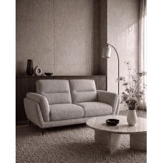 Mara Light Grey 2 Seater Sofa with Black Legs