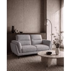 Mara Light Grey 2 Seater Sofa with Black Legs