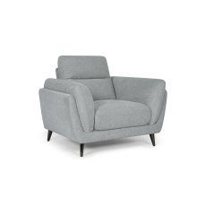Mara Light Grey Armchair with Black Legs