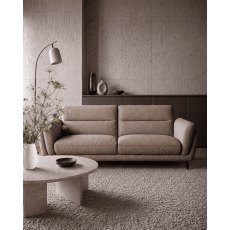Mara Oatmeal 3 Seater Sofa with Black Legs