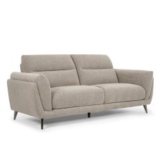 Mara Oatmeal 3 Seater Sofa with Black Legs