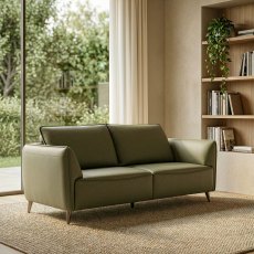 Atlas Green 3 Seater Sofa with Black Legs