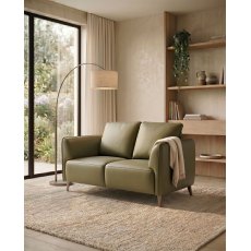 Atlas Green 2 Seater Sofa with Black Legs