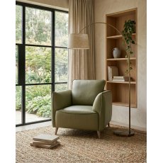 Atlas Green Armchair with Black Legs