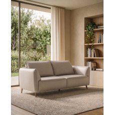 Atlas Light Grey 3 Seater Sofa with Black Legs