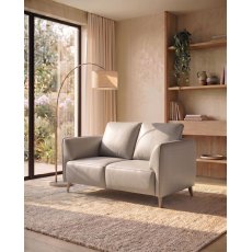 Atlas Light Grey 2 Seater Sofa with Black Legs