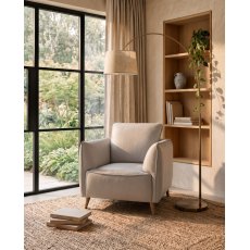 Atlas Light Grey Armchair with Black Legs