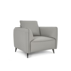 Atlas Light Grey Armchair with Black Legs
