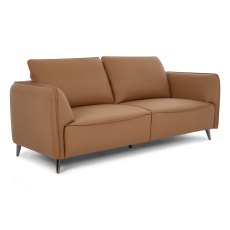 Atlas Tan 3 Seater Sofa with Black Legs