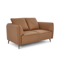 Atlas Tan 2 Seater Sofa with Black Legs