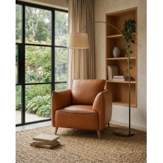 Atlas Tan Armchair with Black Legs