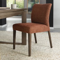 Delta Dark Oak Upholstered Chair - Auburn Fabric (Pair)