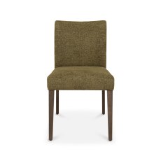 Delta Dark Oak Upholstered Chair - Green Fabric (Pair)